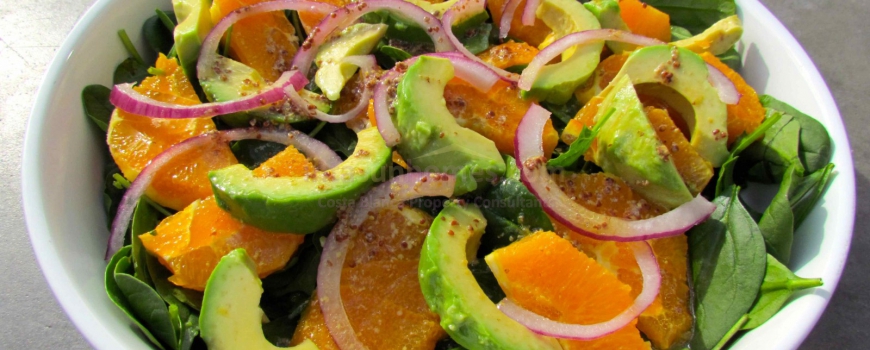 Orange and Avocado Salad with Orange Mustard Dressing