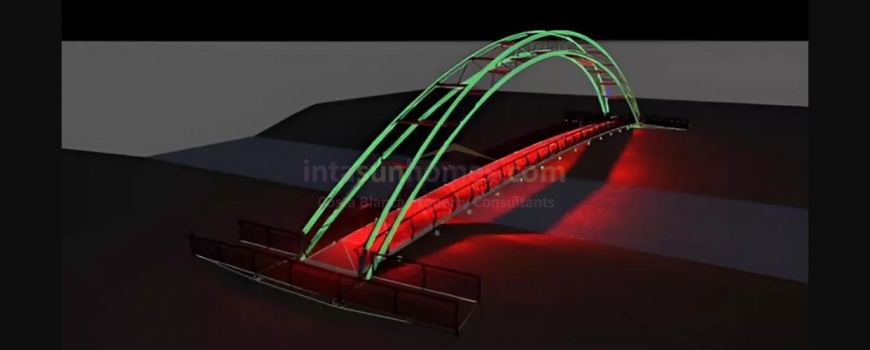 A new pedestrian arch bridge over the Segura river in Rojales